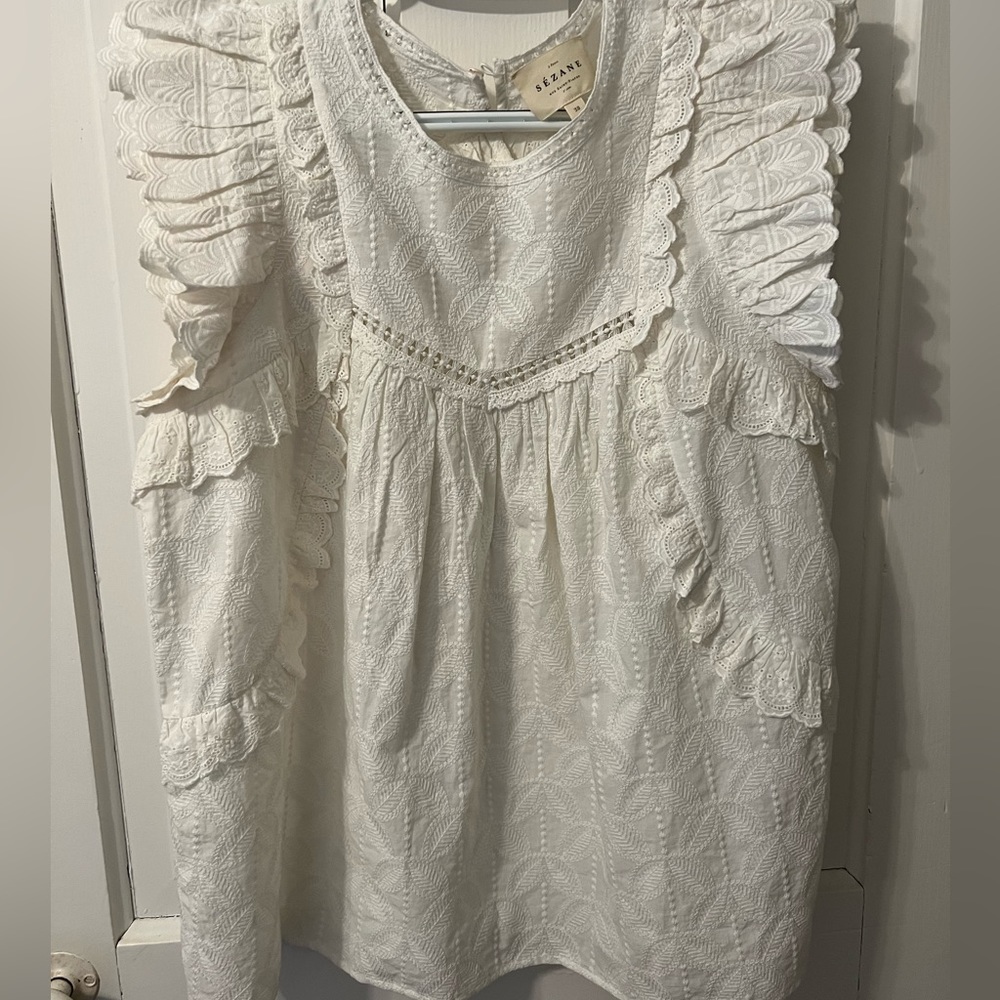Sezane Clarysse Ruffle Blouse